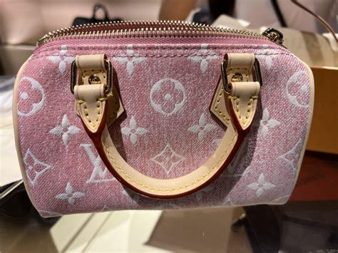 louis vuitton pink denim nano speedy|louis vuitton denim wallet.